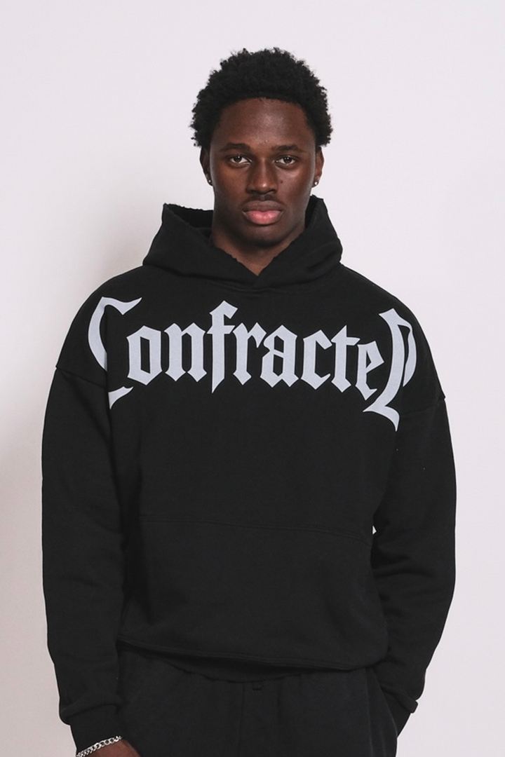 Black Confracted Hoodie