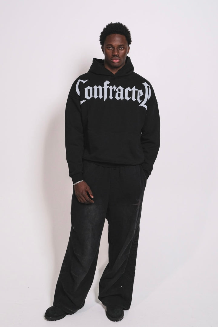 Black Confracted Hoodie
