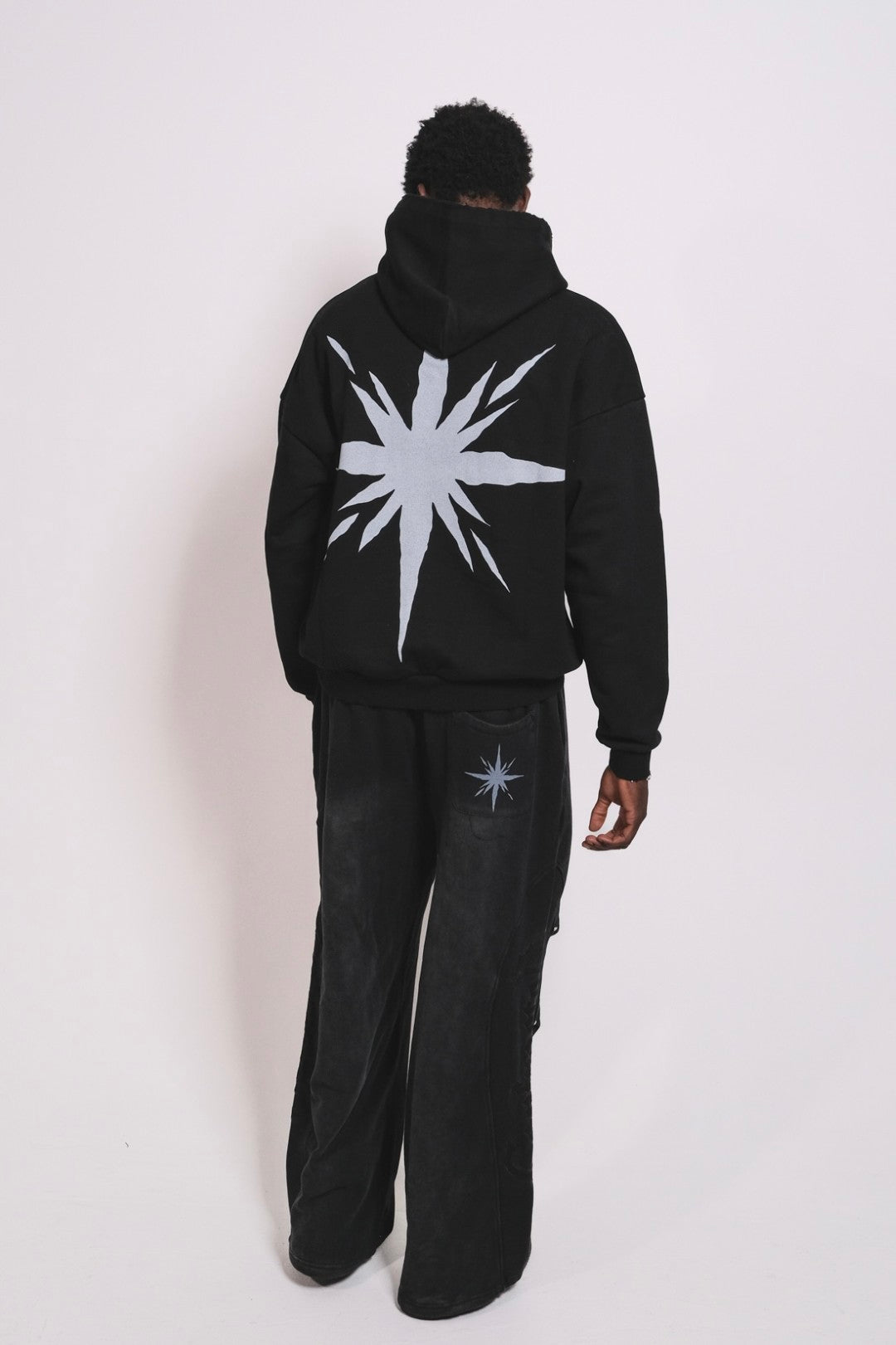 Black Confracted Hoodie