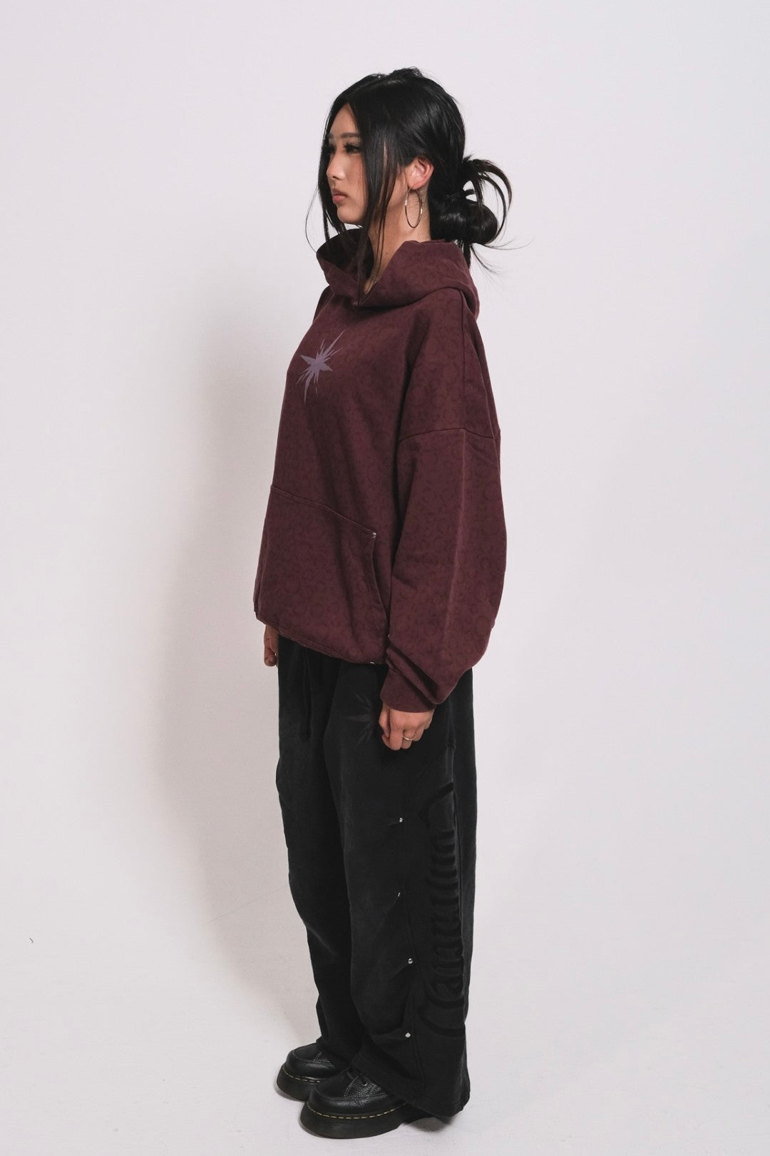 Dark Red Leopard Hoodie