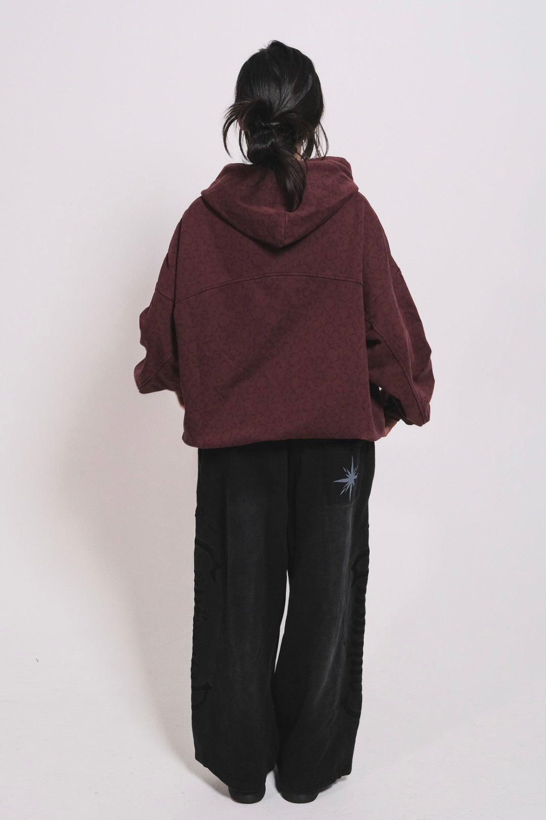 Dark Red Leopard Hoodie