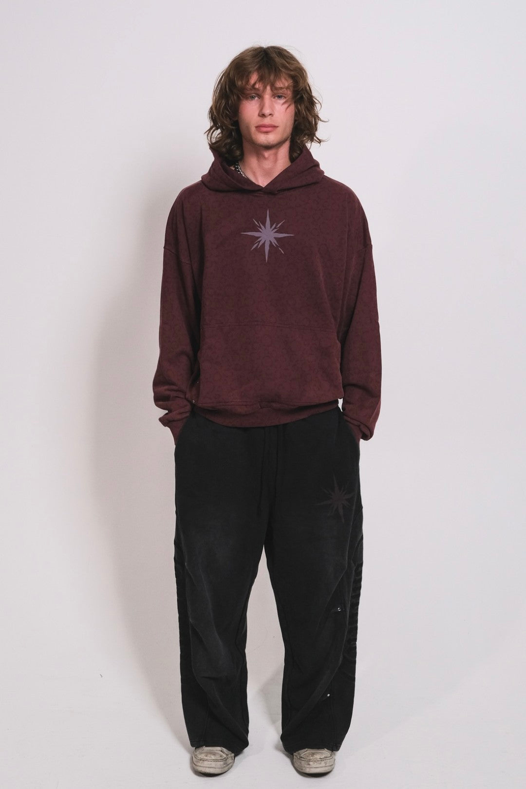 Dark Red Leopard Hoodie