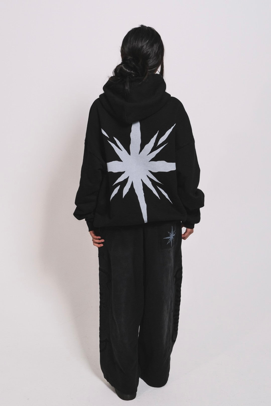 Black Confracted Hoodie