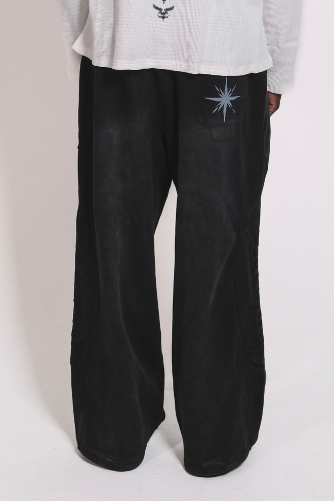 Black Baggy Embroidered Sweatpants